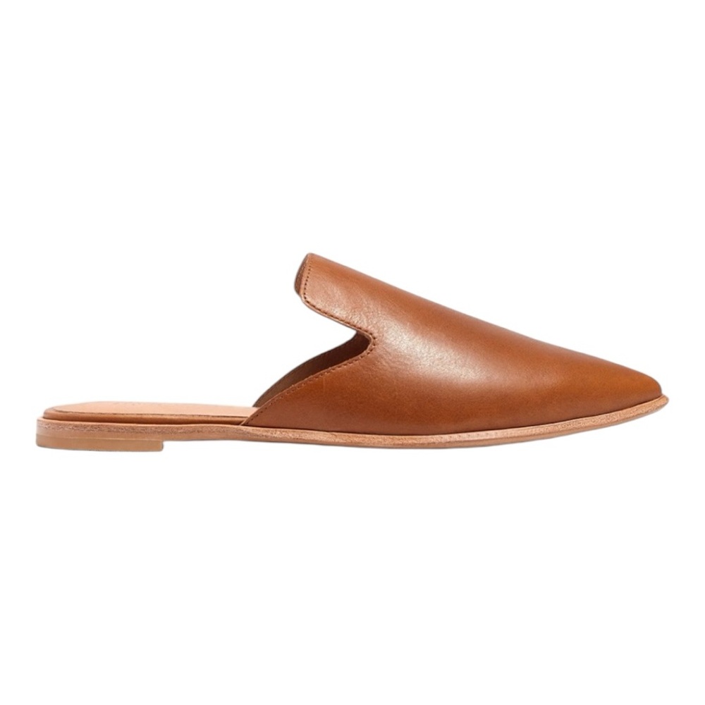 Madewell Womens Gemma Mule Size 8.5 Tan Cognac Leather Pointed Toe Slip On Shoe